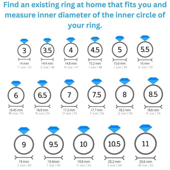 an info sheet showing how to find the ring size