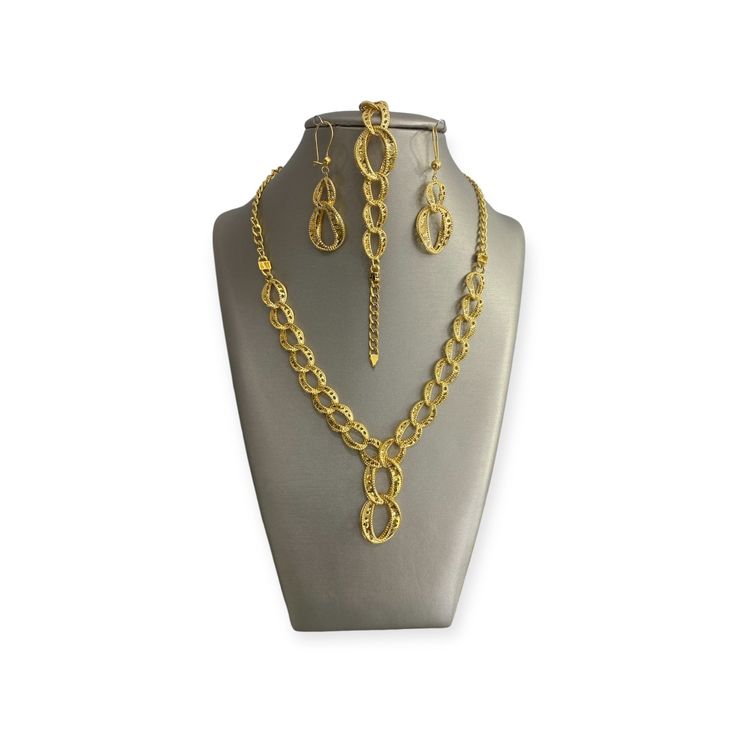 37.58 grams 3 pc set 18” chain 7.5” bracelet Gold Link, Online Purchase, Fine Jewelry, Bracelet, Chain, Gold