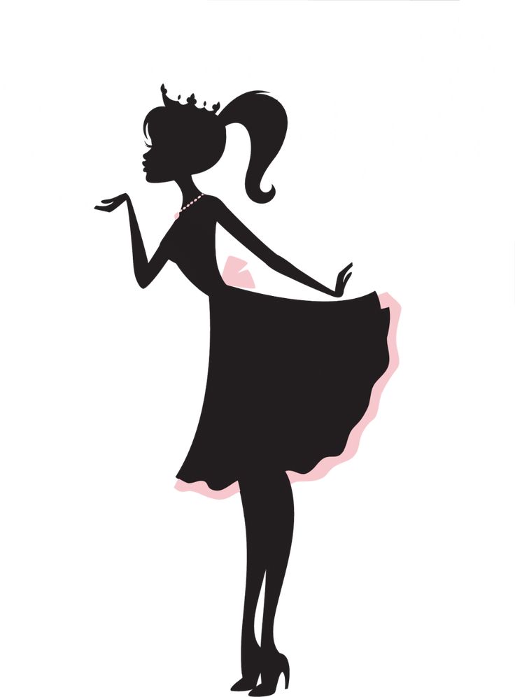 the silhouette of a woman in a dress with a tiara on her head is shown