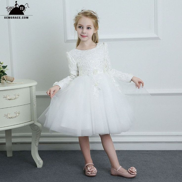 Winter Flower Girl Dresses White Spring Tutus Flower Girl Dress Tulle Long Sleeves For Winter Weddings #TG7037 at GemGrace. View more special Flower Girl Dresses now? #GemGrace To buy delicate gowns at affordable prices. Over 399 new styles added, shop now to get $5 off! White Long Sleeve Tulle Wedding Dress, White Tulle Wedding Dress With Long Sleeves, Long Sleeve Tulle Princess Dress For First Communion, Long Sleeve Tulle Pageant Dress For Wedding, White Tulle Long Sleeve Wedding Dress, Fitted White Ball Gown For Dress-up, White Fitted Ball Gown For Dress-up, White Long Sleeve Princess Dress For First Communion, Fitted Tulle Wedding Dress For First Communion