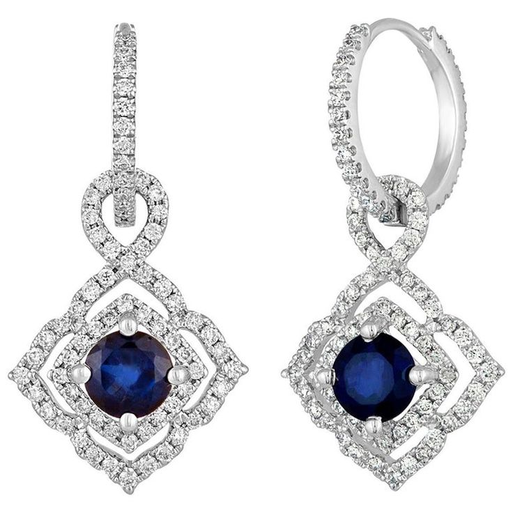 1.47 Carats Sapphire Diamond Gold Dangle Earrings Gia Certified Sapphire Diamond Earrings For Formal Occasions, Formal Gia Certified Sapphire Diamond Earrings, Formal Round Diamond Earrings With Gemstones, Gia Certified Drop Diamond Earrings For Formal Occasions, Luxury Sapphire Diamond Earrings With Brilliant Cut, Gia Certified Sapphire Earrings For Formal Occasions, Formal Round Cut Gemstone Diamond Earrings, Elegant Blue Gia Certified Diamond Earrings, Sapphire Earrings With Diamond Accents For Evening