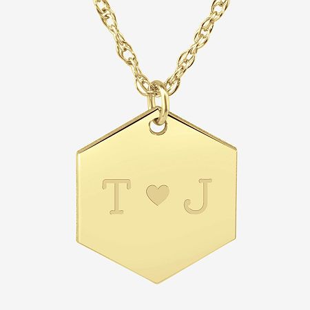 Included: 1 Necklace Chain(s)Features: PersonalizedJewelry Closure: Spring Ring ClaspLink Construction: SolidMetal Color: YellowChain Length: 18 InchChain Width: 1.25 MillimetersPendant Length: 18mmPendant Width: 15.5mmChain Construction: RopeCare: Wipe CleanMetal: 24k Gold Over SilverNecklace Type: Pendant NecklacesAssembled in the US from Imported Materials Gold Custom Necklace With Initials For Mother's Day, Custom Gold Initials Necklace For Mother's Day, Gold Initials Necklace For Mother's Day, Gold Nameplate Jewelry For Wedding Gift, Gold Nameplate Necklace For Wedding Gift, Personalized Yellow Gold Necklace For Wedding Gift, Gold Initial Pendant Necklace For Mother's Day, Gold Custom Pendant Necklace For Valentine's Day, Gold Pendant Necklace For Valentine's Day