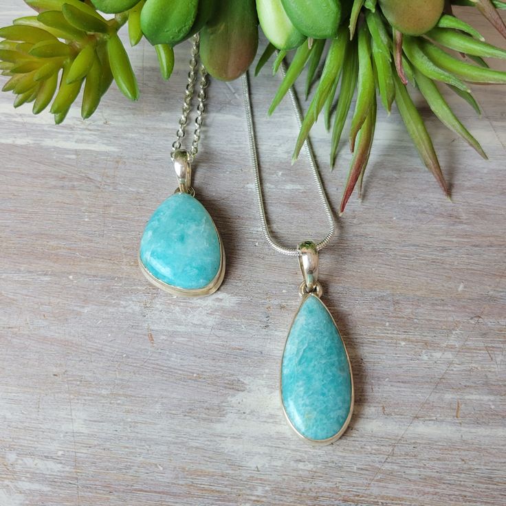 Amazonite Pendant set in Sterling Silver 1 Hypoallergenic Amazonite Jewelry As Gift, Turquoise Teardrop Amazonite Jewelry, Silver Amazonite Necklace With Natural Stones, Silver Amazonite Jewelry With Natural Stones, Handmade Silver Amazonite Necklace, Turquoise Amazonite Nickel-free Jewelry, Nickel-free Turquoise Amazonite Jewelry, Spiritual Silver Amazonite Necklaces, Amazonite Gemstone Pendant Jewelry