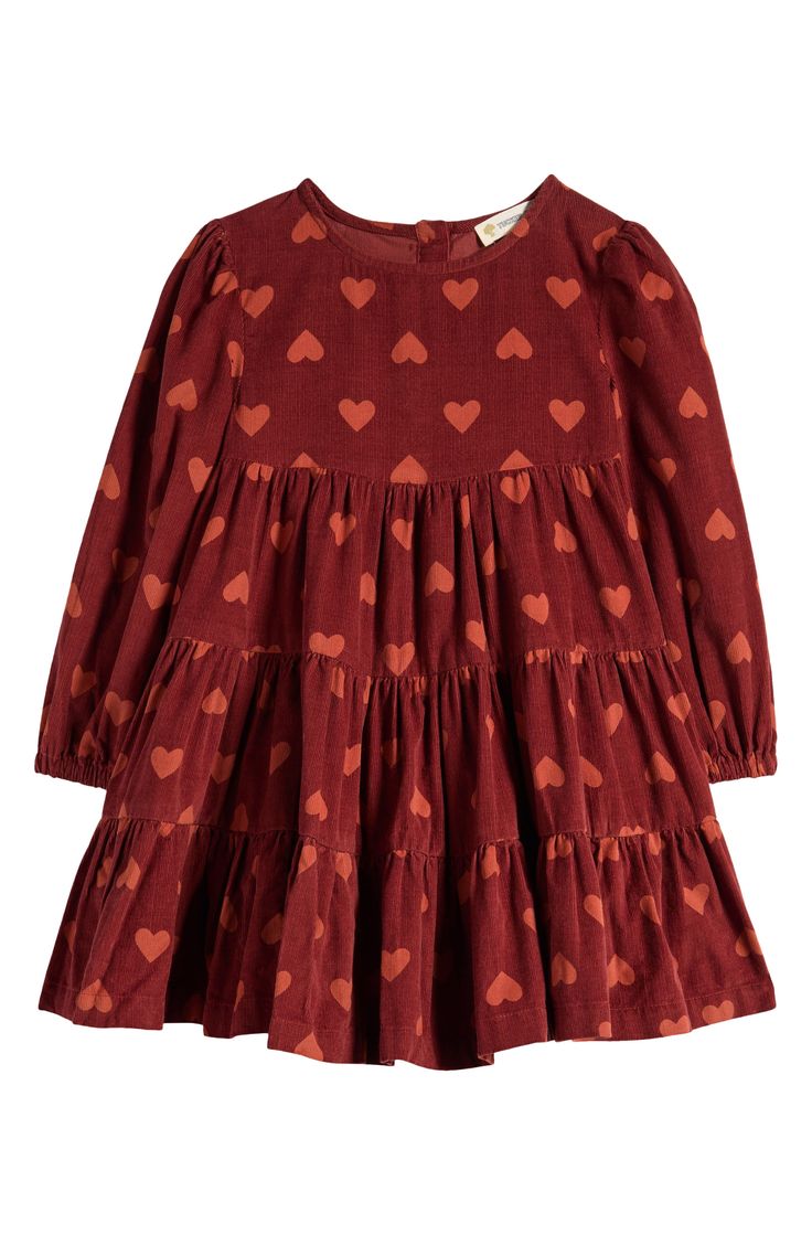 Corduroy adds classic cool-weather style to this adorable tiered dress in a silhouette perfect for layered looks. Unlined 100% cotton Machine wash, tumble dry Imported Red Ochre, Corduroy Dress, Layered Look, Tiered Dress, Nordstrom Dresses, Aurora, Nordstrom, Size 6, Long Sleeve