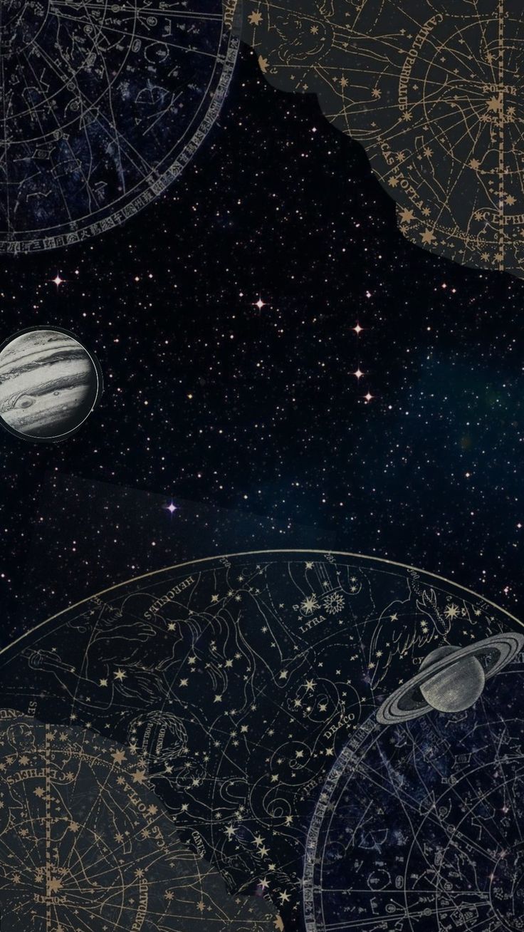 the planets and stars are shown in this illustration