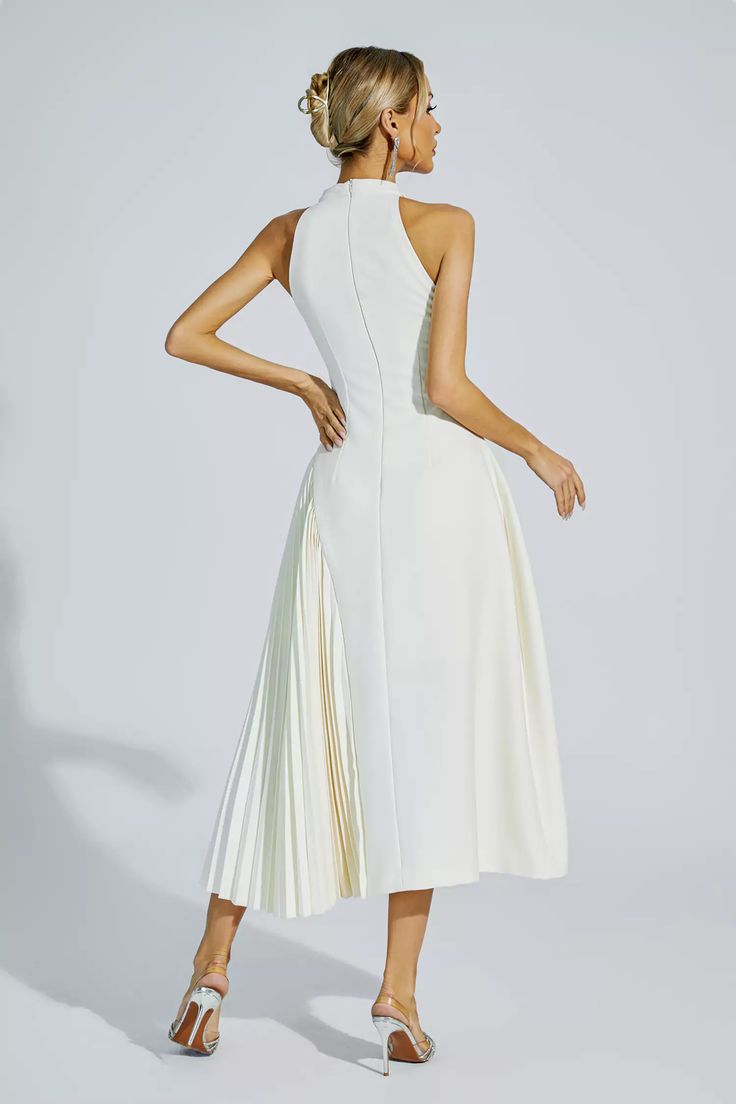 Cynthia Cream Ruched Midi Dress Daytime Fashion, Lapel Design, Ruched Midi Dress, Product Images, Xl Dress, Pleated Dress, Dry Clean Only, Attention To Detail, The Model