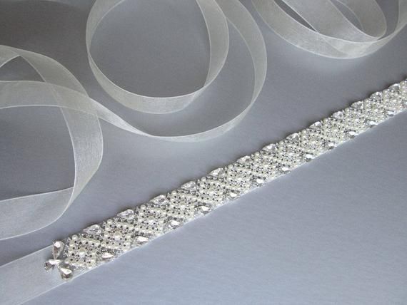 Bridal belt sash Bridal Swarovski crystal belt sash Wedding image 6 Elegant Silver Belt With Rhinestones, Elegant White Sashes With Rhinestones, Elegant Evening Belts With Rhinestones, Elegant Jewelry With Ribbon For Wedding, Elegant Wedding Jewelry With Ribbon, Elegant White Belt With Rhinestones, Elegant Silver Embroidered Belt, Elegant Embroidered Bridal Belt, Elegant Formal Bridal Belt