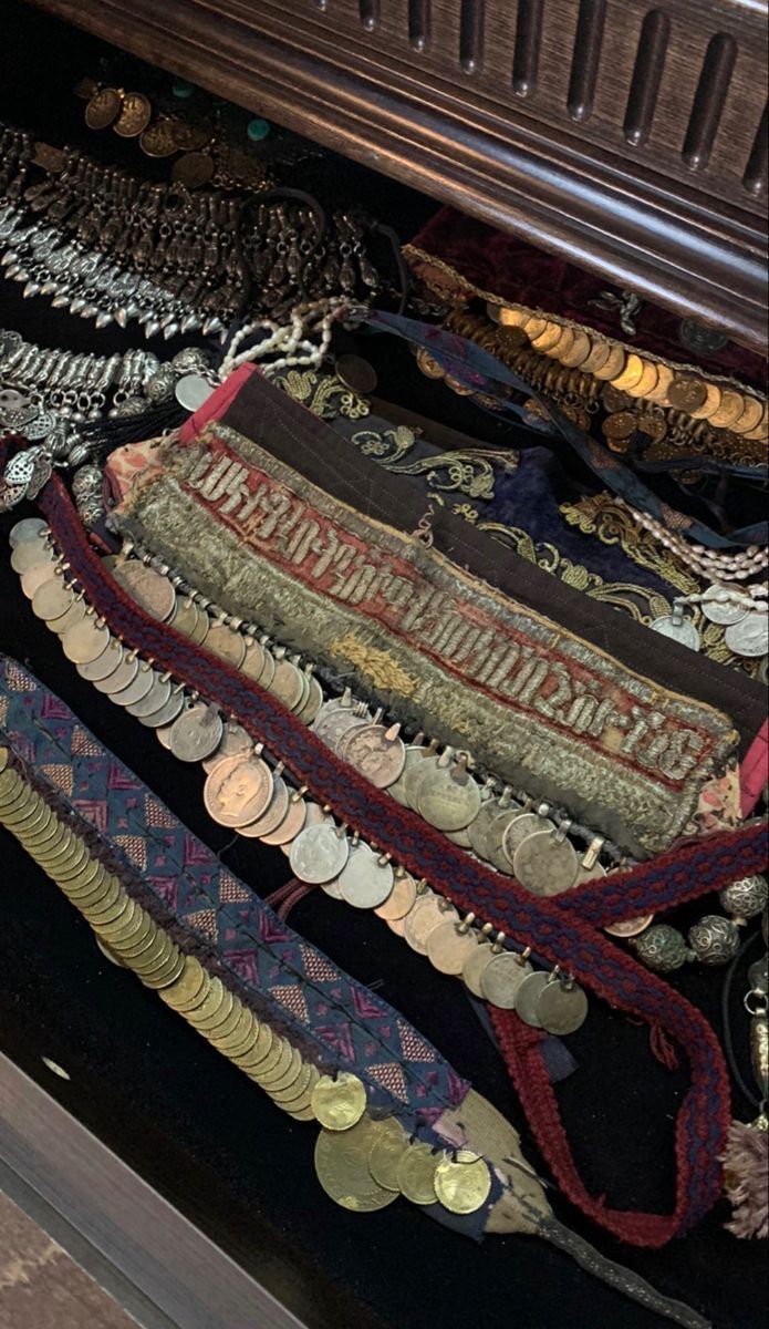 a pile of coins sitting on top of a table