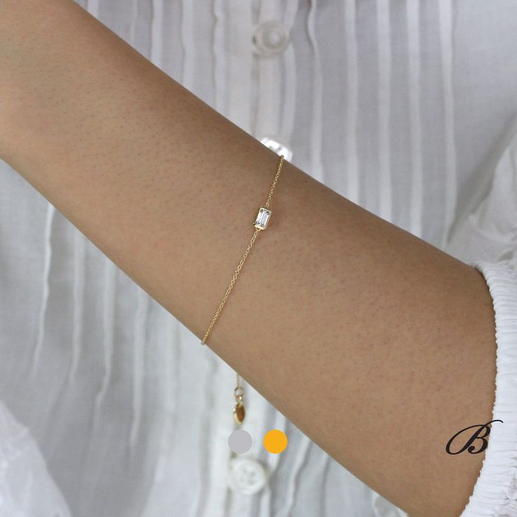 Minimalist White Jubilee Chain Bracelet, Minimalist White Diamond Jubilee Bracelet, Minimalist White Chain Bracelet For Formal Occasions, Dainty White Diamond Jubilee Bracelet, Adjustable Minimalist Cubic Zirconia Crystal Bracelet, Adjustable Minimalist Crystal Bracelet With Cubic Zirconia, Minimalist Gold Bracelet, Diamond Bezel Bracelet, Solitaire Bracelet