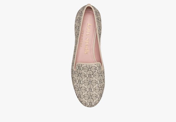 Lounge in style with these chic loafers—they're made from our signature Spade Flower coated canvas. | Kate Spade Spade Flower Lounge Loafers, Neutral - 5.5 Flower Coat, Summer Essentials, In Style, Kate Spade, Loafers, Shop Now, Lounge, Outfit Accessories, Canvas