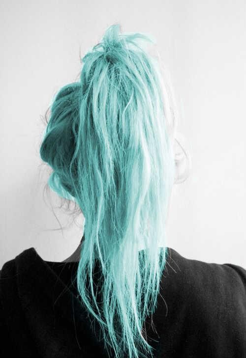 alternative style fashion dyed hair aqua blue High Pony, Messy Ponytail, Messy Hair, Long Blonde, Pastel Hair, Dye My Hair, Long Blonde Hair, Hair Envy, Dream Hair