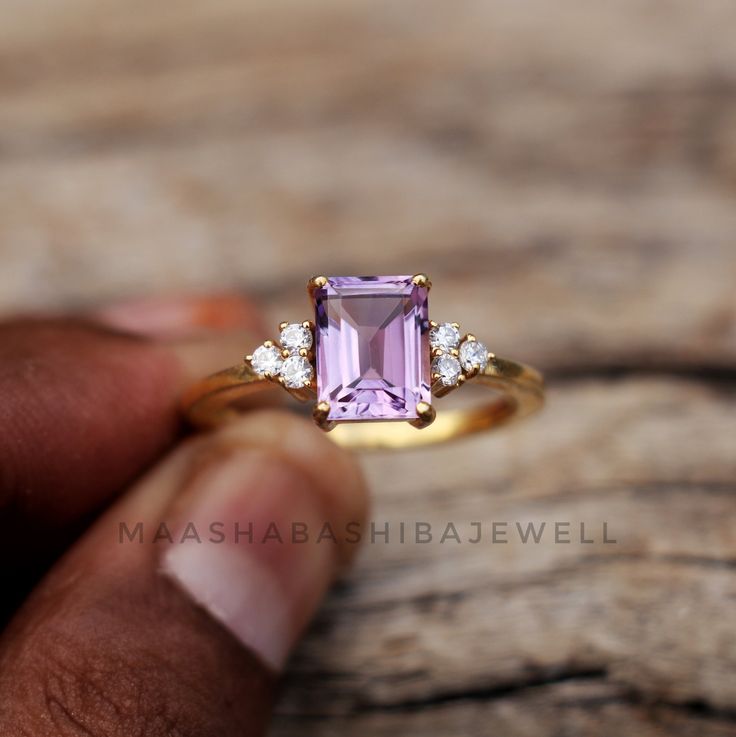 Natural Amethyst Ring, Solitaire Ring, 18k Gold Plated Ring, Engagement Ring, Dainty Weeding Promise Ring, Anniversary Gift For Women's Ring SHOP LINK:- https://www.etsy.com/shop/MaaShabashibaJewell?ref=seller-platform-mcnav 》D E T A I L S《 Gemstone: 1) Natural Amethyst 2) White Topaz Gem Color: 1) Purple 2) White Gem Shape: 1) Octagon 2) Round Gem Category: Cut Metal: 925 Sterling Silver Purity: 925 Parts Per 1000 Setting Type: Prong Set Silver Polish: High Ring Size: All Size Available Please note that there Can be slight variations in stone texture and color shades in the actual product that you receive. The stone quality or grade will be the same. Because We Use Natural Stones And All Natural Stones Are Not Of Same Textured. All Our Jewelry Is 925 Stamped. Our products are totally hand Purple Gemstone Ring, Amethyst Ring Gold, Engagement Ring Dainty, Amethyst Engagement Ring, Purple Amethyst Ring, Crystal Therapy, Silver Polish, Stone Texture, Gold Plated Rings