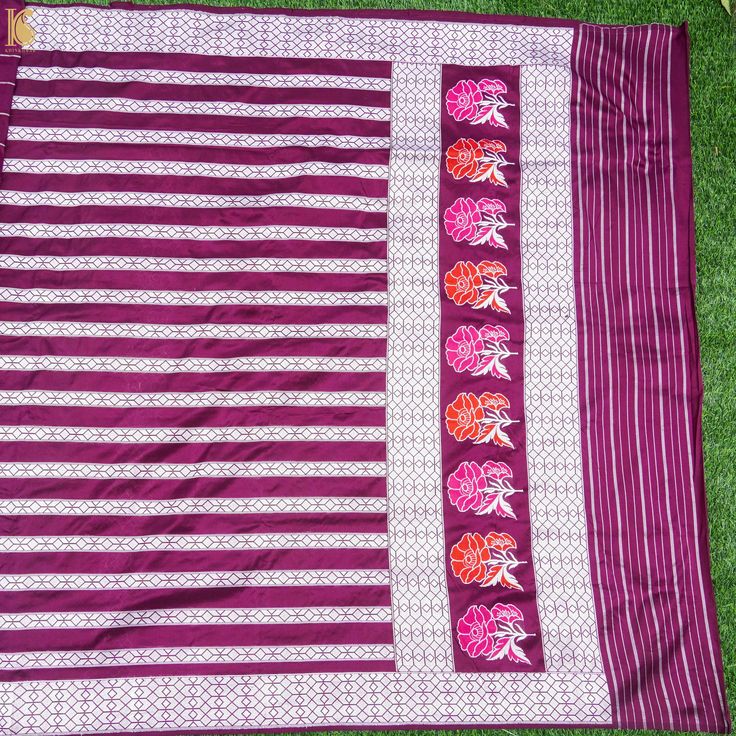 Category: Pure Katan Silk Saree Fabric - Pure Katan Silk Katan is a thread, prepared by twisting a different number of silk filaments according to requirement gives a firm structure to the background fabric. Katan is a plain-woven fabric with pure silk threads. It consists of two threads twisted together and is mostly used for the warp of light fabrics. Weave - Kadwa Note- There may be slight color variations due to photographic reasons. This is a hand-woven product and any irregularities in the Purple Banarasi Silk Saree With Border, Traditional Purple Silk Embroidered Fabric, Purple Katan Silk Dupatta With Border, Purple Katan Silk Saree With Border, Purple Art Silk Saree With Border, Traditional Purple Saree With Border, Purple Dupatta With Woven Motifs In Traditional Drape, Purple Art Silk Saree With Weaving Work, Purple Dupatta With Woven Motifs