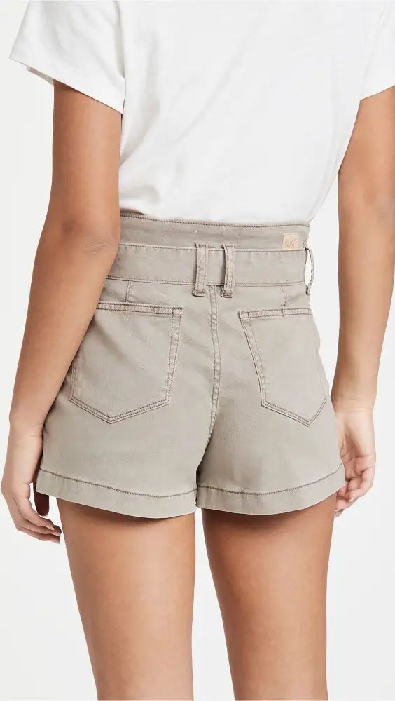 PAIGE Anessa Shorts with Pleated Waistband | Shopbop Casual High-waisted Belted Bottoms, Casual High Waist Belted Bottoms, Trendy Mid-rise Belted Bottoms, Trendy Belted Mid-rise Bottoms, Spring High Waist Shorts With Belt Detail, Chic Belted Short Bottoms, Chic Short Bottoms With Belt Detail, Versatile High Waist Belted Bottoms, Fitted Belted High-waisted Shorts