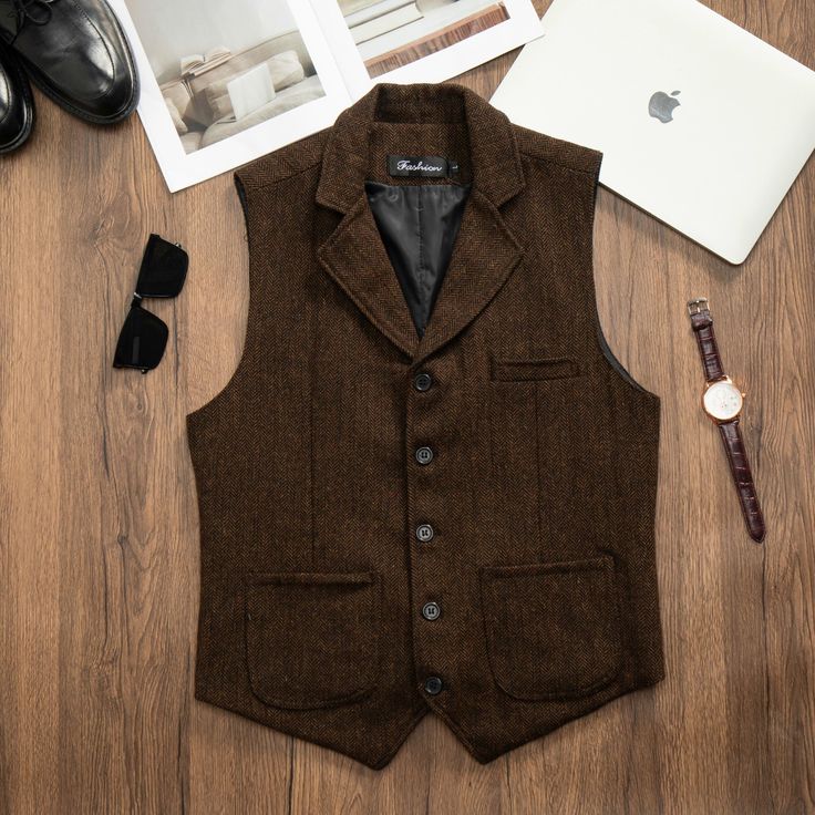 3 Colors Vintage Wool Vest, Men Casual Wool Waistcoat, Autumn Winter Warm Wool Waistcoat, Large Size Collar Wool Tweed Vest, Gift for Dad ★PRODUCT DETAILS★ MATERIAL:  Made of  Wool 15%-30% and Polyester, the fabric is wrinkle resistant, comfortable and durable, suitable for all occasions. Customized sizes can only be accepted for chest circumference for the time being, if you want to customize other sizes, please contact me. For more great deals and discounts, please visit my store https://www.etsy.com/shop/XiaoWuweekShop?ref=seller-platform-mcnav ★Note★ ★★Washing advice Hand wash or gentle express machine wash in water temperature below 30 degrees. For machine washing, please use a laundry bag of the right size. Use neutral washing liquid, wash dark and light colors separately. Do not use Business Vest With Pockets For Fall, Fall Business Vest With Pockets, Tweed Vest With Pockets For Tailoring, Fall Tweed Vest With Pockets, Business Vest With Buttons For Fall, Winter Tweed Vest With Pockets, Classic Vest With Lapel Collar For Fall, Tailored Single-breasted Tweed Vest, Single Breasted Tweed Vest For Workwear