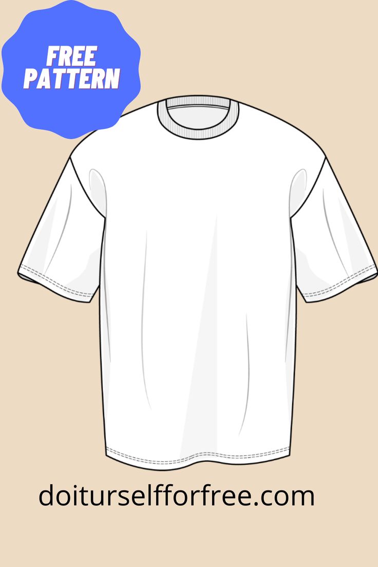 a white t - shirt with the text free pattern