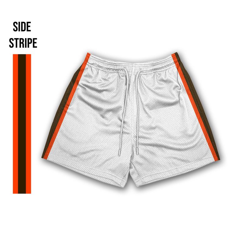 Support the Cleveland football team with these white uniform print mesh basketball shorts. These comfortable Browns football uniform shorts are soft and the moisture-wicking and odor-resistant fabric make them perfect for your next workout or simply for lounging on the couch. The lined basketball shorts have front and back pockets, an elastic waistband and drawstring. **PLEASE ALLOW 3-4 WEEKS TO RECEIVE YOUR ORDER** .: 100% moisture-wicking polyester .: Light fabric, lined  .: Front and back pockets .: Elastic waistband with a drawstring .: Item is entirely made to order, production time cannot be adjusted .: If you have a certain date you need your order by, please contact me before ordering .: Expedited production and shipping is not available  Care Instructions: Hand wash; Machine wash Casual Team-colored Basketball Shorts, Casual Basketball Shorts In Team Colors, Collegiate Short Athletic Shorts For Basketball, Collegiate Style Basketball Athletic Shorts, Casual Team-colored Athletic Shorts For Basketball, Summer Athletic Shorts For Basketball, Moisture-wicking Athletic Shorts For Cheerleading In Summer, Summer Moisture-wicking Athletic Shorts For Cheerleading, Team-colored Athletic Shorts For Sports Events