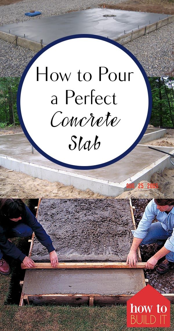 how to pour a perfect concrete slab in the ground with two people working on it