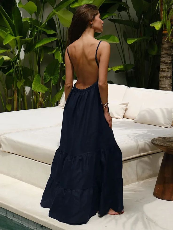 Backless Strap Dress Y2k Outfits Dresses, Cake Skirt, Ruffle Midi Dress, Bridal Party Dresses, Suspender Dress, Long Summer Dresses, Oxford Fabric, Swimwear Outfit, Sleeveless Vest