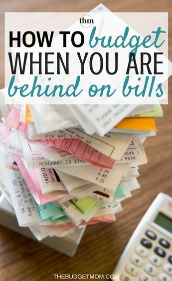 a pile of bills with the words how to budget when you are behind on bills