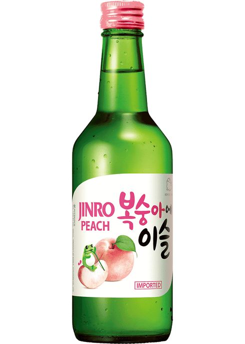 an unopened bottle of peach soda on a white background with the words inno peach