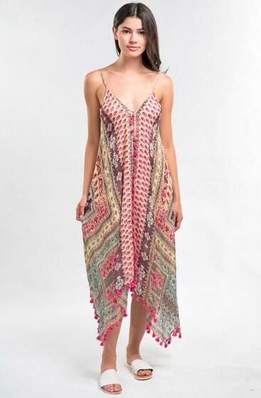 Pink Paisley Print Dress - Scarf Dress -Maxi Cover-Up Dress | Bohopink Breezy Pink V-neck Maxi Dress, Pink Sleeveless Maxi Dress Beach Cover-up, Pink V-neck Sundress, Pink Printed Beach Dress For Spring, Pink V-neck Sundress For Beach, Spring Pink Printed Beach Dress, Patterned Sundress With Spaghetti Straps For Beach, Patterned Spaghetti Strap Sundress For Beach, Pink Spaghetti Strap Sundress For Beach Season