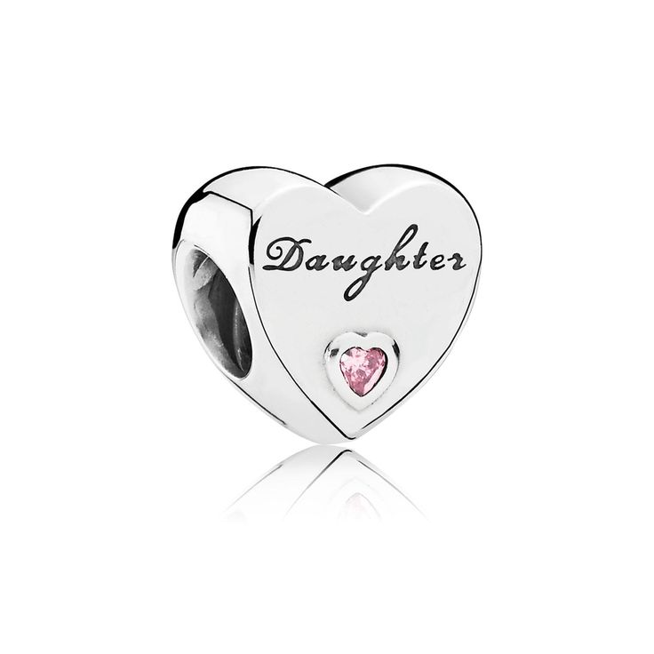 From Pandora, show your daughter how much she means to you and seal your precious bond with this sweet daughter charm, embellished with a sparkling pink stone. 791726PCZ Pandora Wishlist, Silver Pandora Charms, Pandora Heart, Pink Charm, Bracelet Charms, Pandora Silver, Pandora Charm, September 17, Love Charms