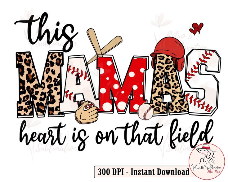 this mom's heart is on that field with baseball and leopard print