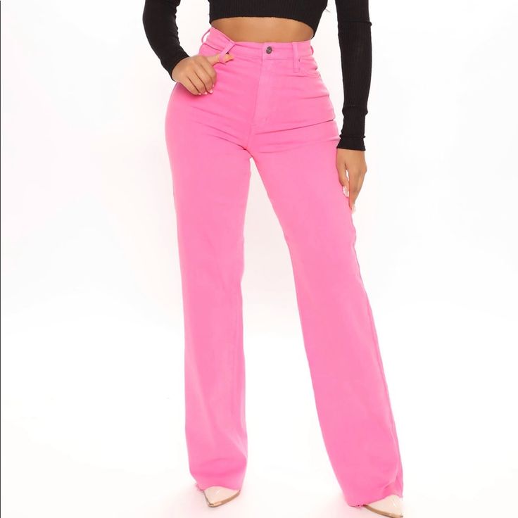 Size 15 Pants, Never Been Opened. I Ordered Two Pairs Of The Same Color To Try Different Sizes And The First Size I Tried Fit. Never Been Opened Still In The Bag It Was Shipped In. Fashion Nova Hot Pink Jeans. Not Rigid, Soft Stretchy Jean. Bottom Of Jeans Are Like Rough Style. I Am 5’10 And Were Long Enough On Me Trendy Pink Pants With Pockets, High Waist Pink Bottoms With Pockets, High-waist Pink Bottoms With Pockets, Casual High-waisted Pink Wide Leg Pants, Casual High Waist Pink Pants, Stretch Wide Leg Pink Bottoms, Pink Stretch Wide Leg Bottoms, High Waist Pink Pants With Pockets, High Waist Pink Bottoms For Spring