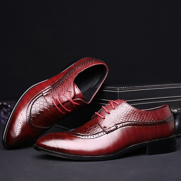 Fashion Leather Shoes Men Dress Shoe Pointed Oxfords - Red Wine - 5D40412936 - Shoes, Men's shoes, Business Shoes  #BusinessShoes #Shoes # #Men's #shoes # #Business #Shoes Men Shoes With Jeans, Oxford Shoes Outfit, Adidas Shoes Mens, Groom Shoes, Casual Leather Shoes, Business Shoes, Point Shoes, Mens Nike Shoes, Dress Shoe