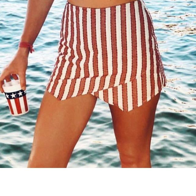 Brand New With Tags! This Is A Red And Beige Stripped Skort They Have A Zipper In The Back To Make It Easier To Get One. You Could Dress This Up Or Down. Perfect For Memorial Day Or The Fourth Of July! Striped Bottoms With Built-in Shorts For Poolside, Summer Bottoms With Built-in Shorts For Beach Party, Trendy Fitted Summer Bottoms, Red Swimwear With Built-in Shorts For Beach Season, Trendy Striped Bottoms For Beach Season, Striped Shorts For Summer Day Out, Casual Bottoms With Built-in Shorts For Beach Party, Vacation Red Swimwear With Built-in Shorts, Chic Summer Swimwear With Built-in Shorts