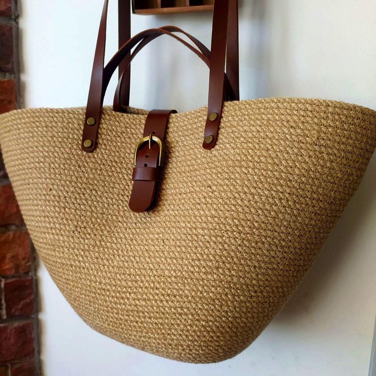 French basket bag Straw Bag Jute Handbag Market Bag Summer Bag Beach leather handle bag. Bridesmaid Tote Bag Handmade Bag Burlap Gift bag 🔥 Jute Rope Bag with leather double handles and one pocket!  These fashionable and eco-friendly accessories are perfect for carrying your essentials while making a statement.  Shop now and embrace the chic vibes of the season! If you want a different-size bag, please text me! Handmade jute bag made in Ukraine💛💙 Your orders are a huge support for us❤️    The Summer Tote Shoulder Bag With Handles, Shopping Beach Bag With Braided Top Handles, Shopping Beach Bag With Top Handle And Braided Handles, Top Handle Beach Bag With Braided Handles For Shopping, Everyday Handheld Straw Bag With Handles, Handheld Beach Bag With Braided Handles, Handheld Beach Bag With Braided Handles For Everyday Use, Beach Hobo Bag With Leather Top Handle, Beach Hobo Bag With Top Handle And Leather Details