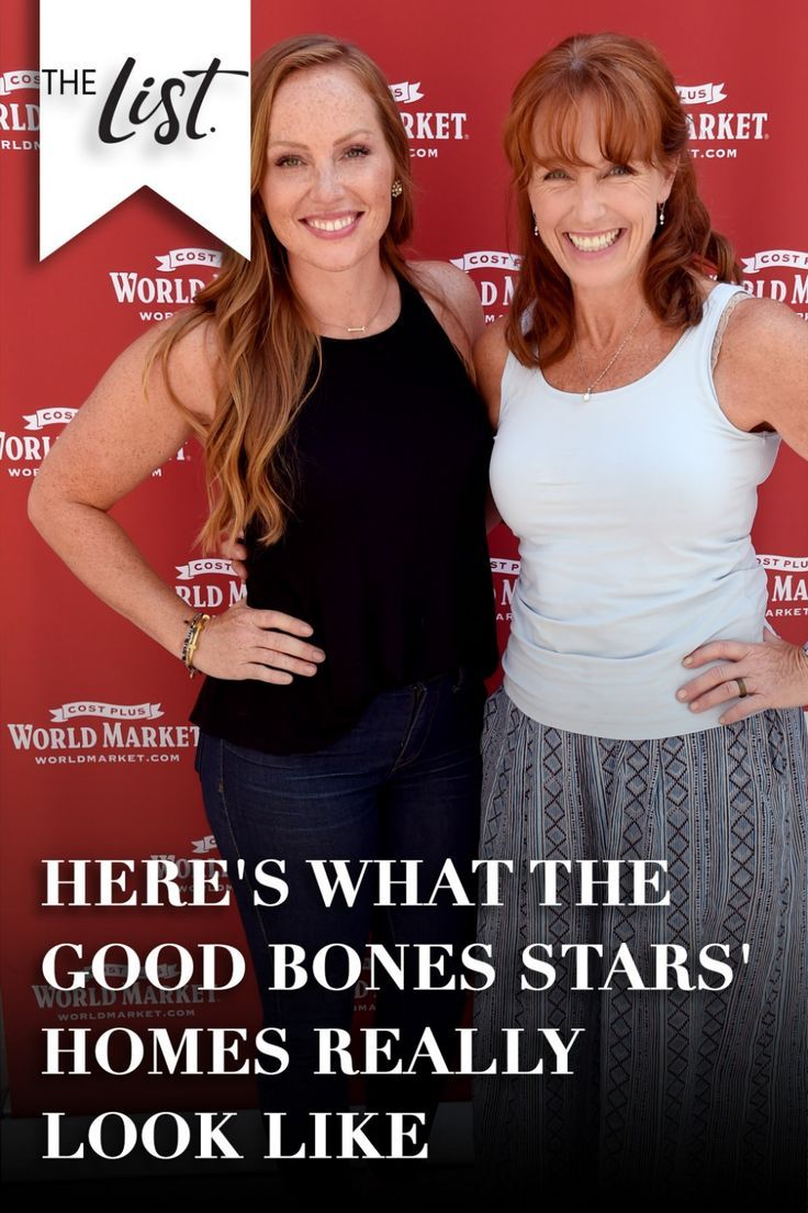 two women standing next to each other with the words here's what the good bones stars homes really look like