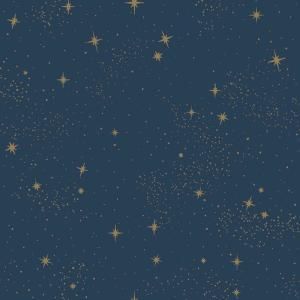 an image of stars in the sky on a dark blue background with gold sparkles