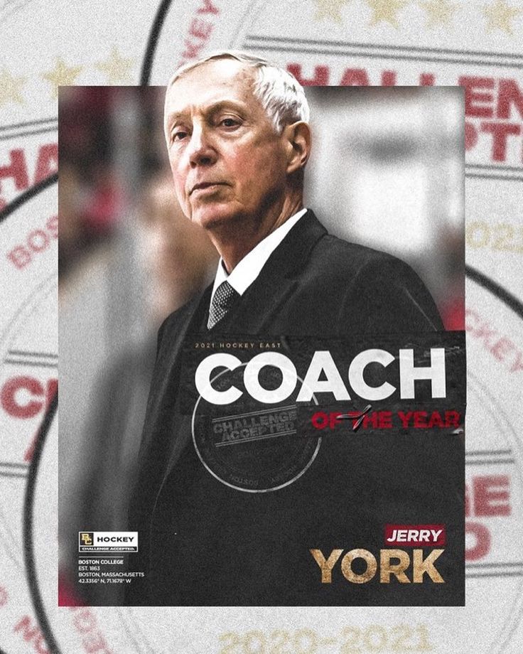 the coach of the year with jerry york on it's cover is surrounded by other sports memorabilia