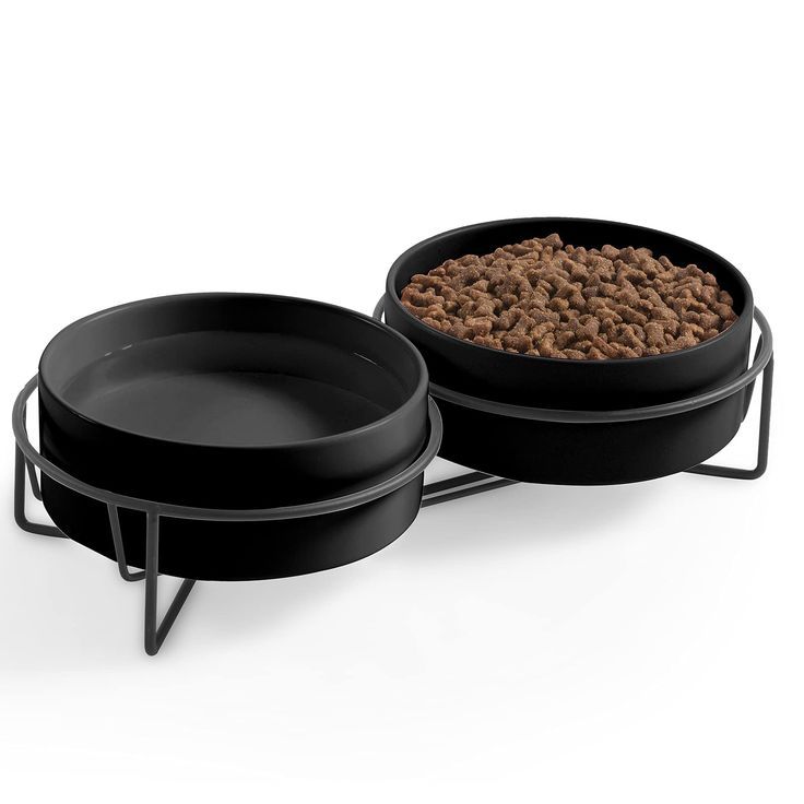 Ihoming Ceramic Dog Cat Food and Water Bowls Set with Wooden or Iron Stand, Modern Cute Bowl Set for Small Size Dogs and Cats Puppy Food Bowl, Cute Dog Bowls, Ceramic Food, Stainless Steel Dog Bowls, Puppy Bowls, Dog Food Bowls, Cat Food Bowl, Iron Stand, Stainless Steel Bowls