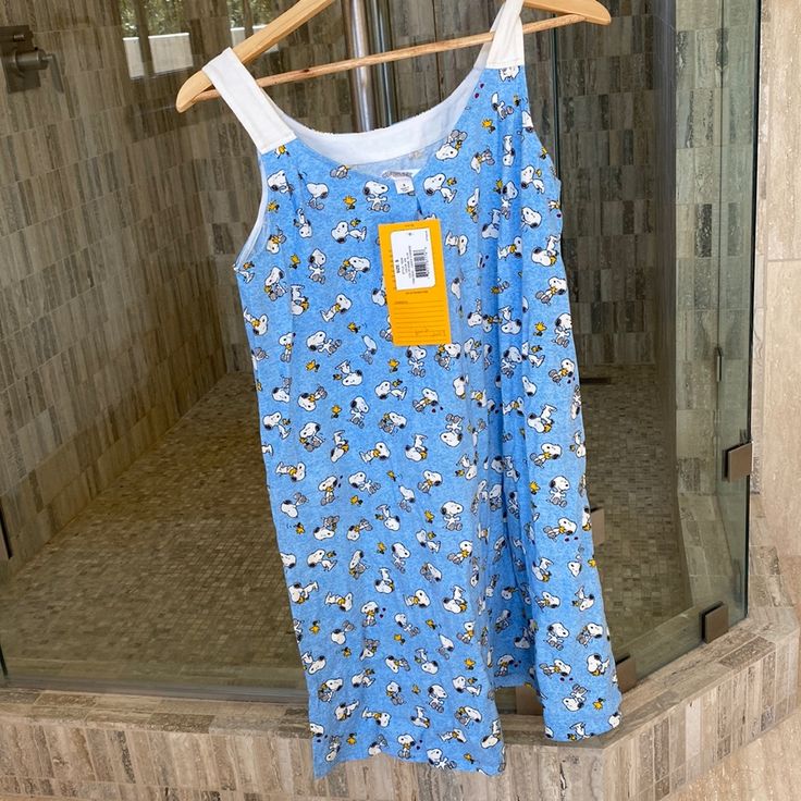 Peanuts With Snoopy And Woodstock Pj Pajama Chemise Size Small. Very Soft And Snuggly Looking. Casual Cotton Nightgown For Summer, Blue Cotton Sleepwear For Spring, Blue Cotton Spring Sleepwear, Casual Nightgown For Pajama Party In Spring, Playful Sleeveless Cotton Sleepwear, Casual Cotton Nightgown Relaxed Fit, Casual Cotton Nightgown With Relaxed Fit, Spring Blue Sleepwear For Loungewear, Blue Spring Sleepwear For Loungewear