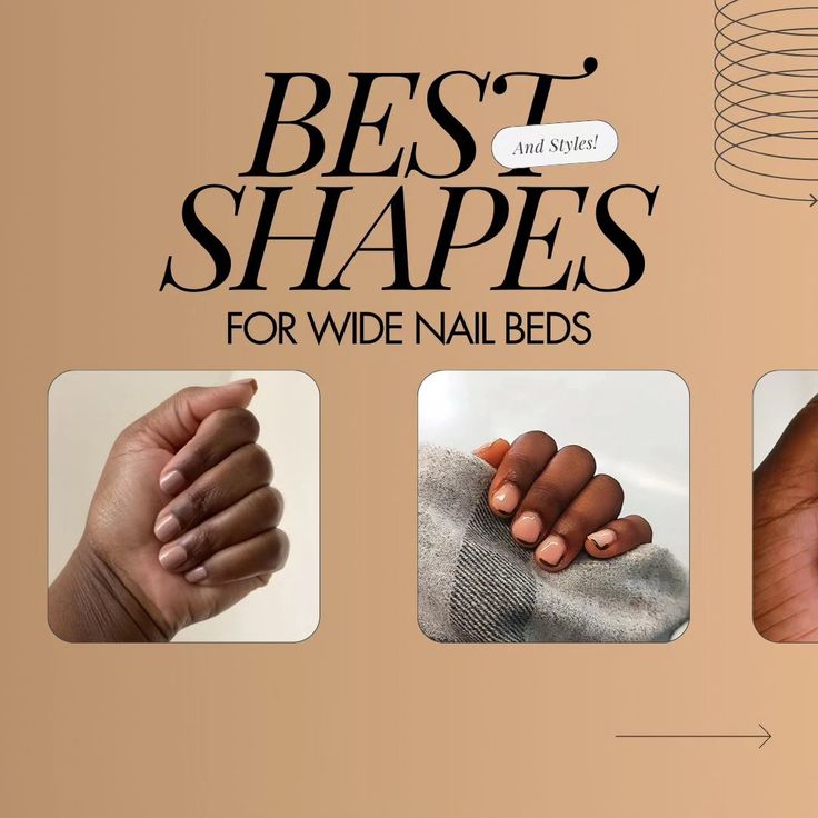 Where are the wide nail-bed girlies?! We know finding the right shape can be a struggle, so let us help you! Swipe through to see the best shapes for your gorgeous nails! ✨ #widenails #NailInspo #celebritynails #celebnails #IGLNails #Pressonnails #NeverHaveFuglyNails Nails For Big Nail Beds, C Shaped Nails, Wide Nail Bed Nails, Wide Nails Shape, Nails Wide Nail Bed, Wide Nail Bed Shape Acrylic, Nail Shapes For Wide Nail Beds, Nail Shape For Wide Nail Beds, Best Nail Shape For Wide Nail Beds