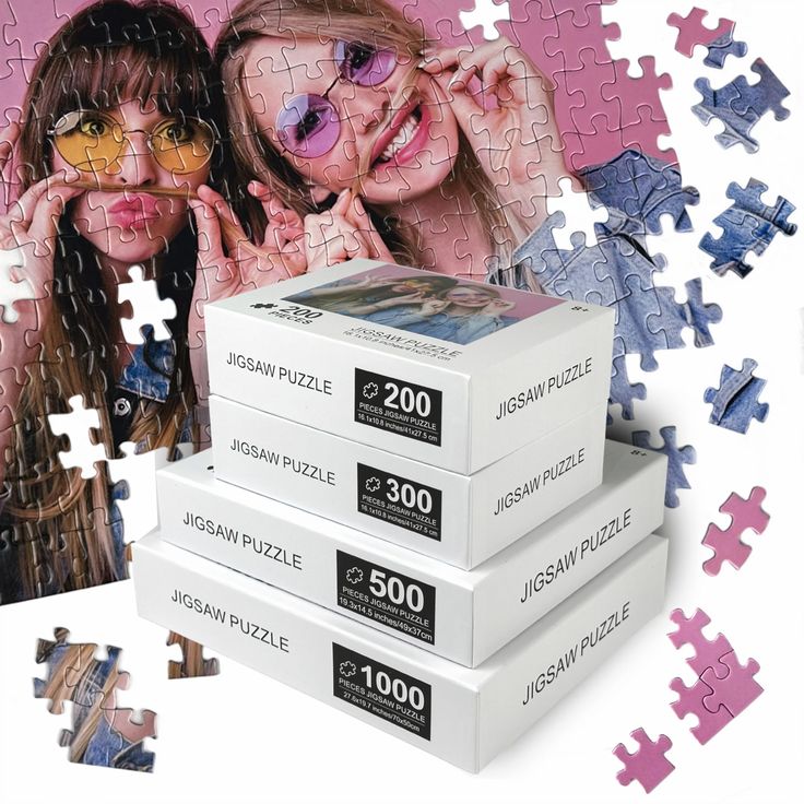 three puzzles are stacked on top of each other