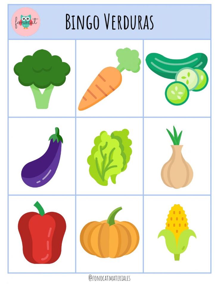 a printable game with different vegetables and fruits