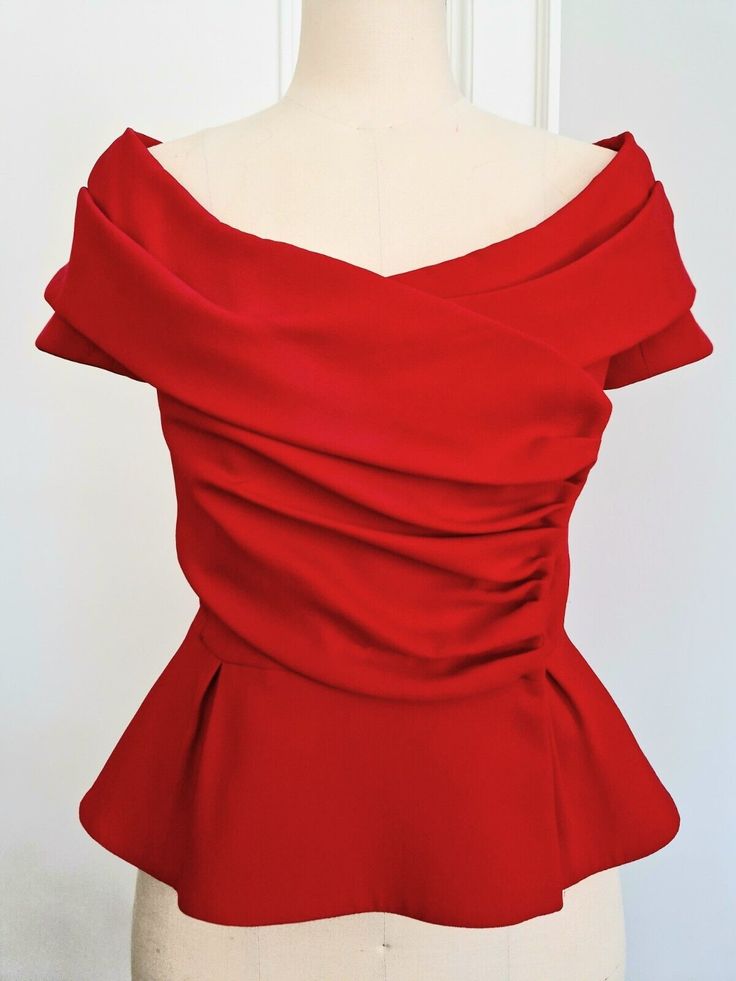 Christian Dior sz 36 38 4 6 Off Shoulder Red Silk Peplum Bar Jacket Blazer Outer | eBay Elegant Red Top For Evening, Elegant Red Tops For Evening, Elegant Red Evening Top, Elegant Fitted Red Top, Elegant Red Top For Wedding, Classic Red Tops For Party, Classic Red Top For Party, Classic Red Party Tops, Classic Red Party Top