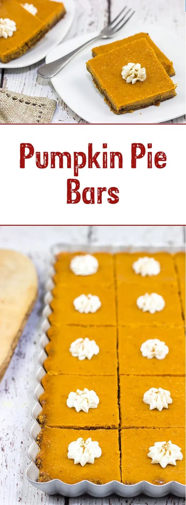 pumpkin pie bars with marshmallows on top and in the middle, ready to be eaten