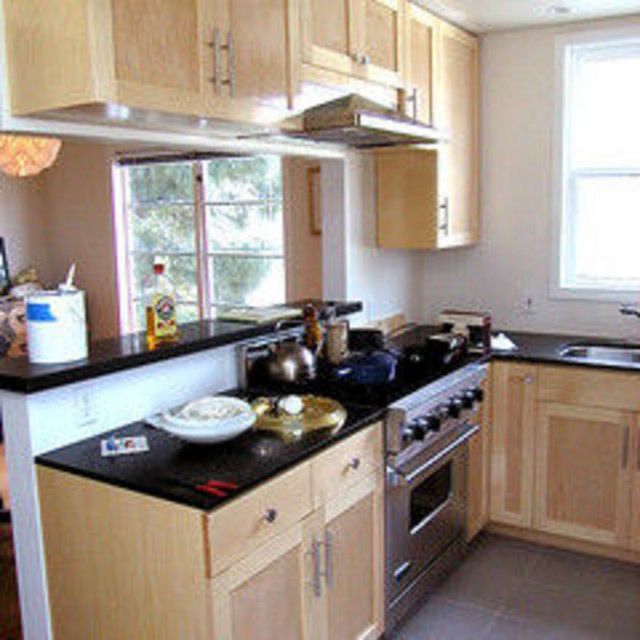 the kitchen is clean and ready for us to use in its new owner's home