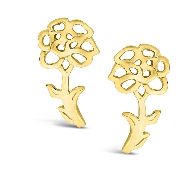 Every birthday is special, and every birth month has a special flower associated with it, too! We've got beautiful, dainty earrings in silver and gold tones in the shape of every birth flower, from carnation to holly. Materials: 14K gold plated sterling silver sterling silver Features: 0.5-0.75" stud, Lead & Nickel free, post back Yellow Gold Birth Flower Earrings Gift, Mother's Day Sterling Silver Birth Flower Earrings, Gold Birth Flower Earrings For Gift, Gold Birth Flower Shaped Earrings, Gold Birth Flower Earrings For Anniversary, Gold Earrings With Birth Flower For Anniversary, Delicate Birth Flower Earrings For Anniversary, Dainty Flower Earrings For Mother's Day Anniversary, Flower Charm Earrings For Mother's Day Anniversary