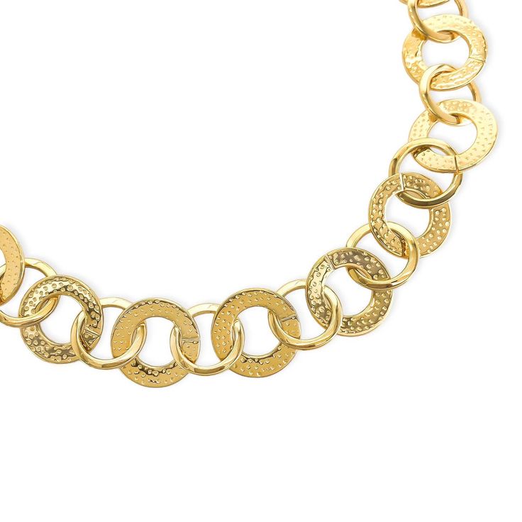 This exquisite Water Resistant necklace is beautifully crafted with a stainless steel speckled O chain, creating a stylish and sophisticated look. Experience long-lasting wear with the water resistant design, perfect for all occasions. -Material: Gold / rhodium plated, triple plated, over stainless steel - water resistant/waterproof -Size: Approx. 0.7" thick -Length: Approx. 18", plus a 2" extension -Closure: Lobster clasp Modern Metal Jewelry With Chunky Chain, Minimalist Metal Jewelry With Chunky Chain, Modern Metal Chain Necklace Tarnish Resistant, Minimalist Metal Chunky Chain Jewelry, Modern Tarnish Resistant Metal Chain Necklace, Trendy Metal Chain Necklace With Solid Links, Yellow Gold Chunky Chain Jewelry In Stainless Steel, Trendy Adjustable Chain Necklace, Modern Metal Jewelry With Oval Link