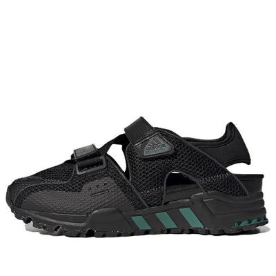 adidas EQT93 Low Tops Casual Sports Sandals Unisex Black Green GZ7200 Breathable Sporty Sandals For Sports, Adidas Logo Sport Sandals, Sports Sandals With Rubber Sole, Black Breathable Sport Sandals For Streetwear, Functional Sport Sandals For Streetwear, Breathable Sport Sandals, Functional Breathable Sport Sandals, Adidas Logo Outdoor Sneakers In Synthetic Material, Adidas Synthetic Sport Sandals