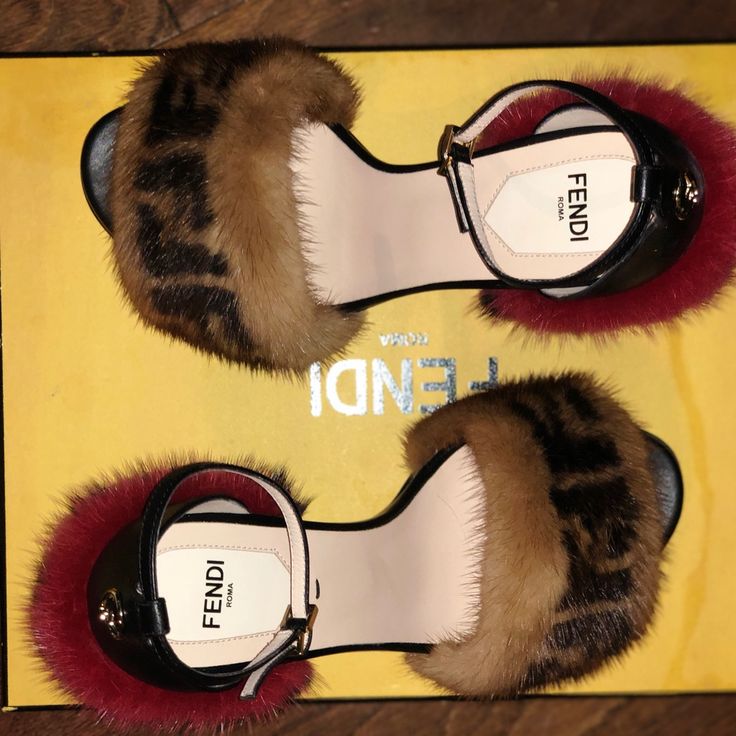 Genuine Mink Fendi Heels. New With Box. 2018 Pom Pom Heels, Fendi Heels, Amazon Sale, Fendi Shoes, Ferragamo Shoes, Selling On Poshmark, Salvatore Ferragamo Flats, Luxury Items, Shoes Women Heels