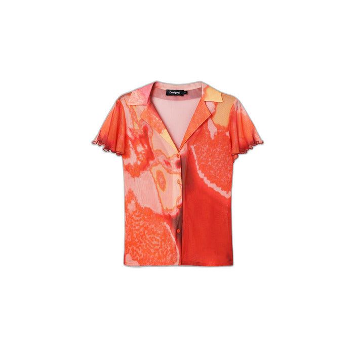 Brand: Desigual Gender: Women Type: Shirts Season: Spring/Summer PRODUCT DETAIL • Color: orange • Pattern: floral • Fastening: slip on • Sleeves: short • Neckline: round neck COMPOSITION AND MATERIAL �• Composition: -4% elastane -96% polyester • Washing: machine wash at 30° Summer Orange V-neck Blouse, Orange V-neck Shirt For Summer, Orange V-neck Summer Shirt, Casual Orange Shirt For Summer, Summer Graphic Print Short Sleeve Blouse, Summer Graphic Print Blouse With Short Sleeves, Summer Blouse With Graphic Print And Short Sleeves, Summer Casual Blouse With Graphic Print, Casual Summer Blouse With Graphic Print