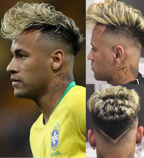 three pictures of men with different haircuts and tattoos on their faces, one is wearing