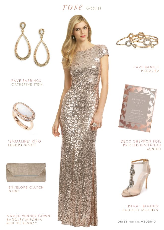 Fall Wedding Color Inspiration | Dress for the Wedding Jewelry For Rose Gold Sequin Dress, Sequin Dress Rose Gold, Rose Gold Sequin Bridesmaid Dress, Gold Sequin Bridesmaid Dress, Rose Gold Bridesmaid Dress, Neon Prom Dresses, Rose Gold Sequin Dress, Sparkly Prom Dress, Rose Gold Dress